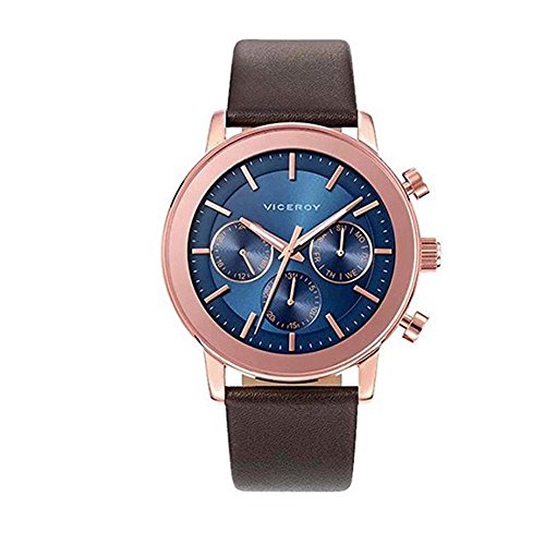 Viceroy Herren Analog Quarz Uhr mit Leder Armband 47897-37 von Viceroy
