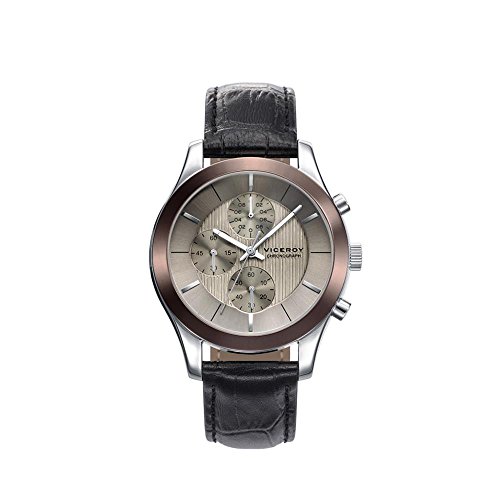 Viceroy Herren Chronograph Quarz Uhr mit Leder Armband 42295-47 von Viceroy