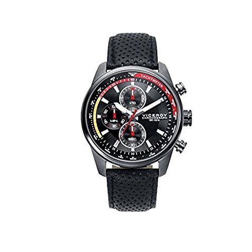 Viceroy Herren Chronograph Quarz Uhr mit Leder Armband 46671-57 von Viceroy