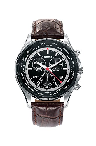 Viceroy Herren Multi Zifferblatt Quarz Uhr mit Leder Armband 401081-57 von Viceroy