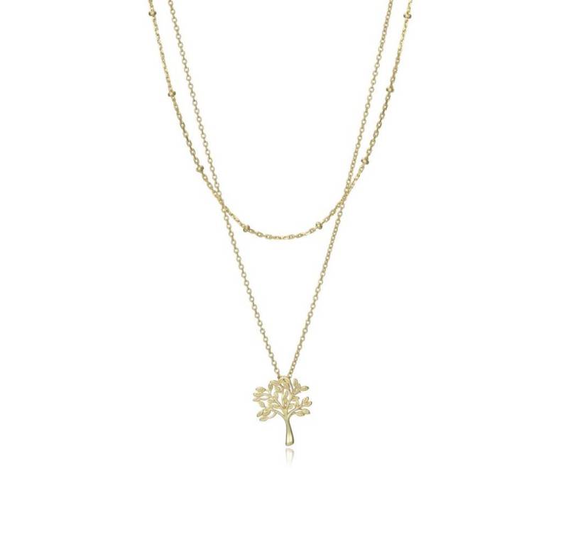 Viceroy Kette mit Anhänger Modern Gold Plated Double Necklace Tree of Life Trend 13010C100-00 von Viceroy