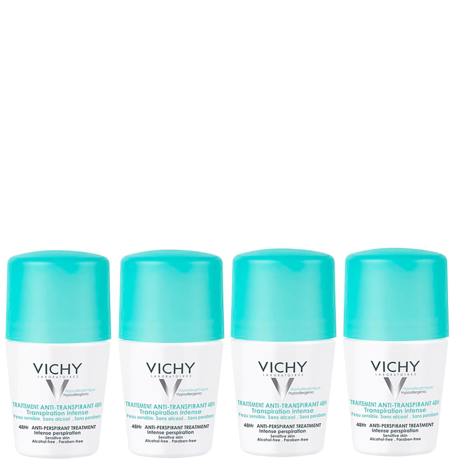 VICHY 48 Hour Intensive Anti-Perspirant Roll-on Deodorant Set for Sensitive Skin 4 x 50ml von Vichy