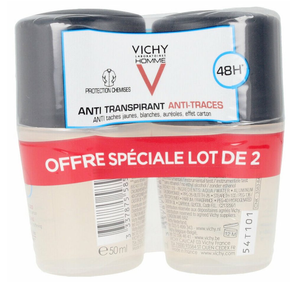 Vichy Deo-Roller Homme Deodorant 48h Anti - Transpirant Roll - On 2 x 50ml von Vichy
