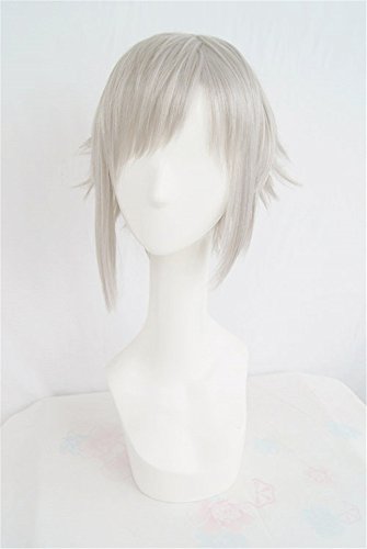 LanTing Cosplay Perücke Bungou Stray Dogs Atsushi Nakajima Silvery White Perücke Corta Cosplay Party Fashion Anime Human Costume Full wigs Synthetic Haar Heat Resistant Fiber von Vicien