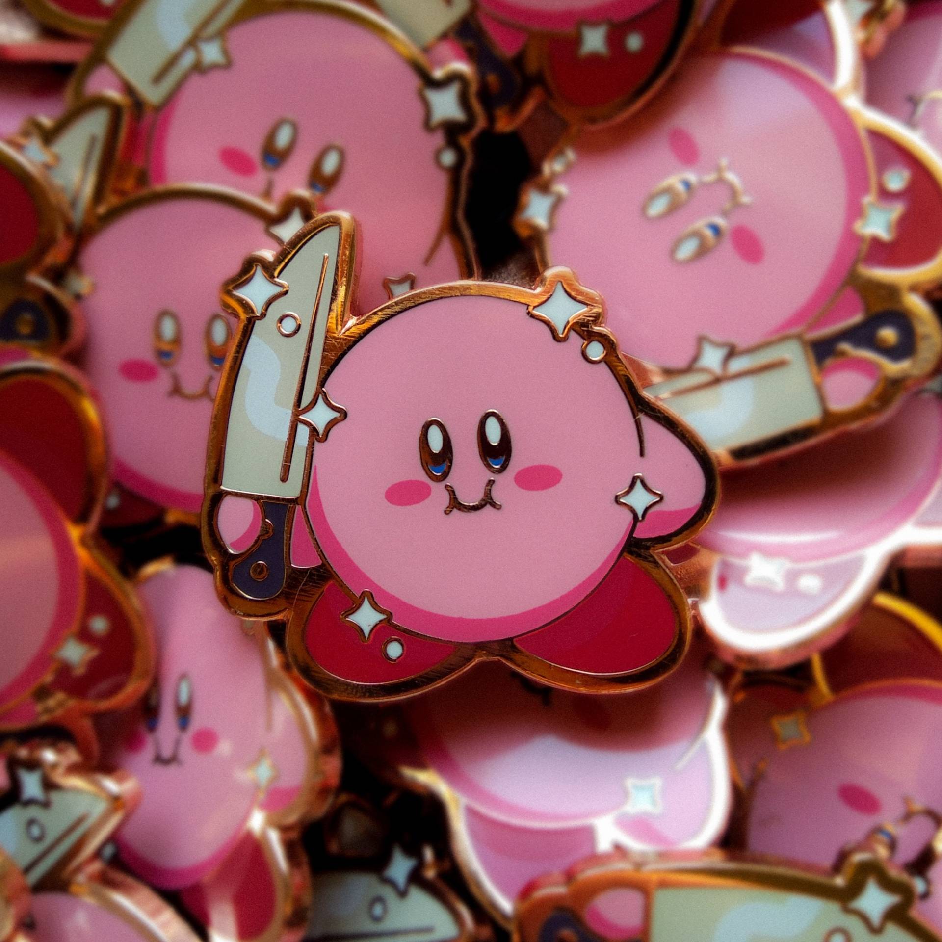 Kirby Messer Emaille Pin von VickShimmerShop