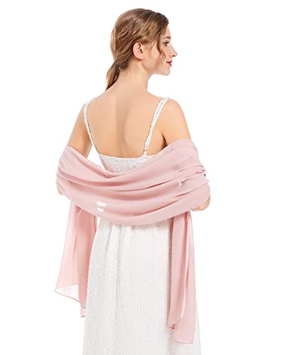 Vickorpen Schals und Wickeltücher aus weichem Chiffon, Schal für Abendveranstaltungen, Partykleider, Hochzeit, Stola, Blush, Einheitsgröße von Vickorpen