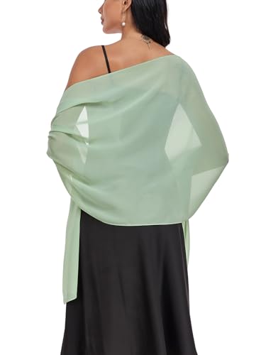 Vickorpen Schals und Wickeltücher aus weichem Chiffon, Schal für Abendveranstaltungen, Partykleider, Hochzeit, Stola, Hellgrün, Einheitsgröße Vickorpen Schals und Wickeltücher aus weichem Chiffon, Schal für Abendveranstaltungen, Partykleider, Hochzeit, Stola, Hellgrün, Einheitsgröße von Vickorpen