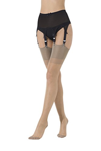 Echte Nahtnylons Strapsstrümpfe Nahtlosestrümpfe RHT Ferse 100% Nylon in natur Gr. S, M, L und XL (S) von Vicky's Nylons Eleganti by Secrets in Lace