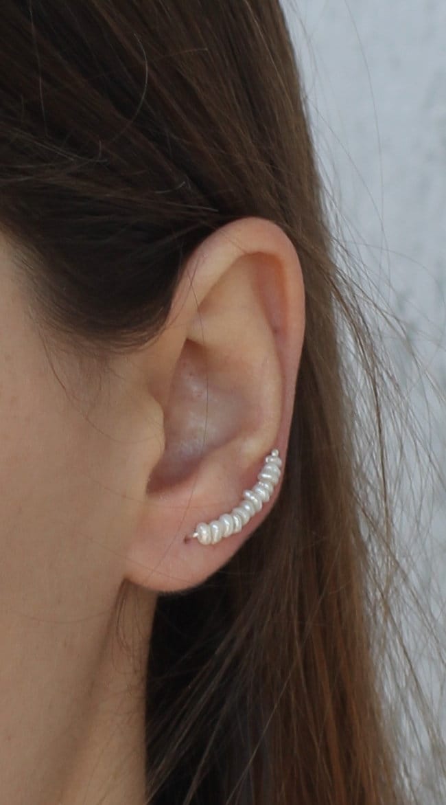 Edelstein Ohrschmeichler, Echte Perle Ohrringe von VickyKyritsi