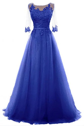 Vickyben Damen A-Linie langes Schnuerung Prinzessin Tuell Abendkleid Ballkleid brautjungfer Cocktail Party kleid von Vickyben