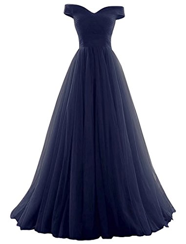 Vickyben Damen langes Ab-Schulter Tuell Prinzessin Kleid Abendkleid Ballkleid Brautjungfer kleid Party kleid von Vickyben