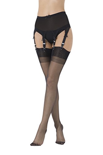 Vickys NYLONS finest hosiery Echte Engische Fully Fashioned Nylonstrümpfe Strapsstrümpfe 100% Nylon Nylonstrümpfe Bronze (Schwarz, 9) von Vickys NYLONS finest hosiery