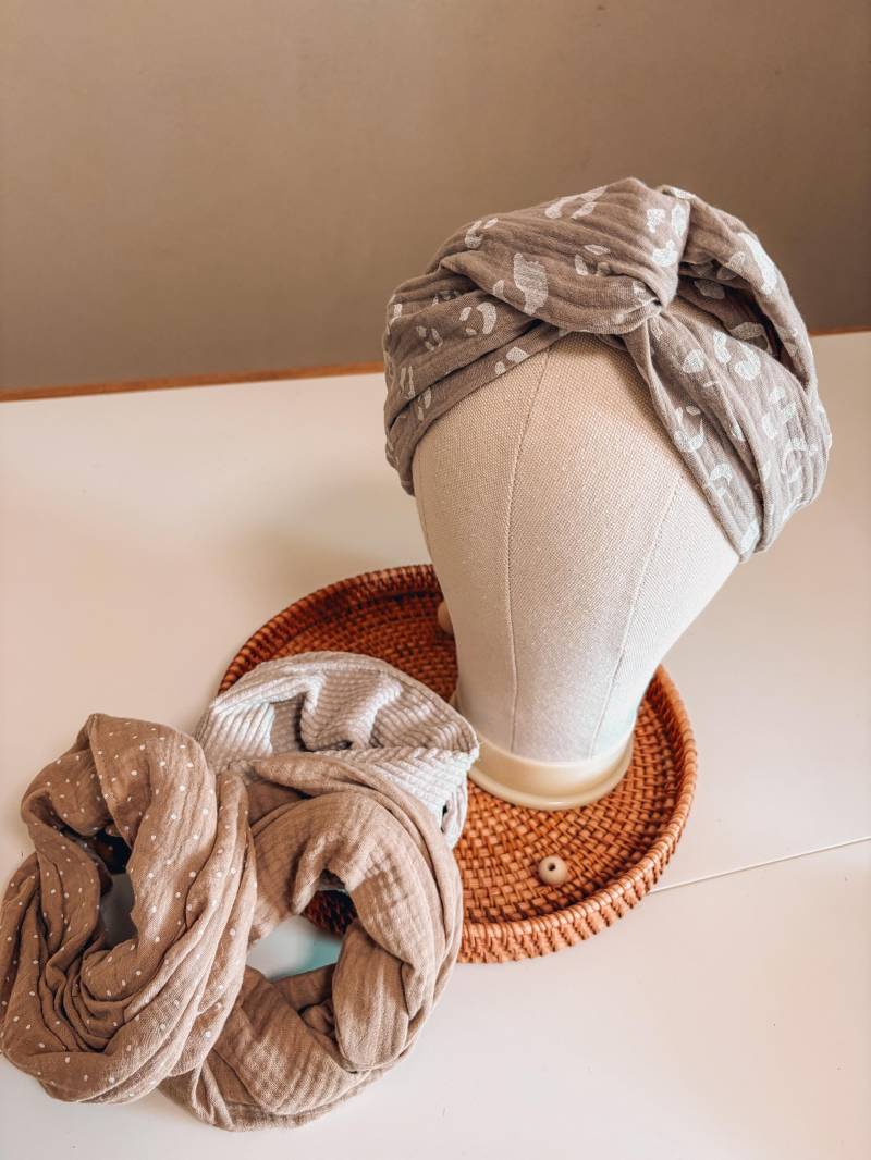 Haarband Mit Draht in Verschiedene Natur Tönen // Drahthaarband Damen Musselin Und Cord von VickyvonVictoria