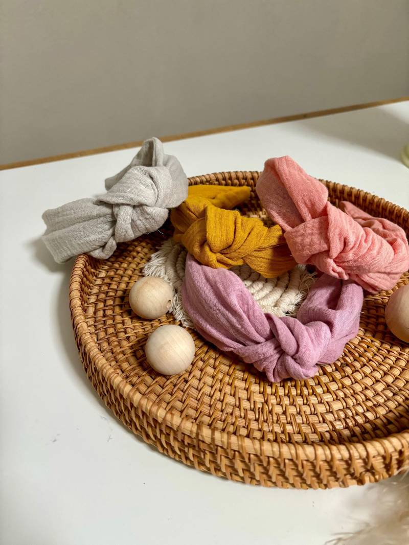 Haarreif Mit Knoten // Musselin Damen Haar Accessoire von VickyvonVictoria