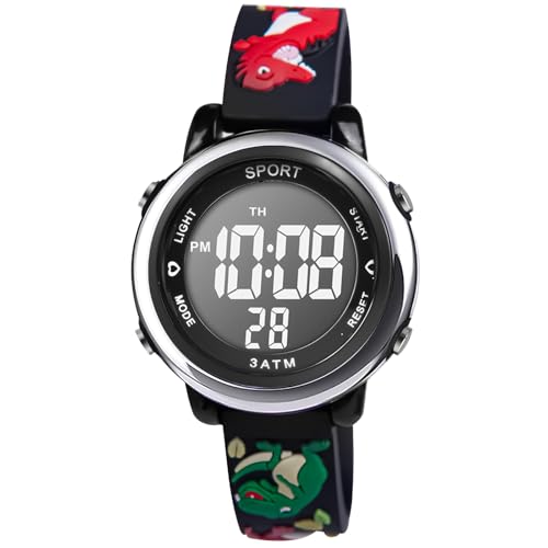 Vicloon Digitaluhr Kinder Uhren, wasserdichte Kinderuhr Digitale Uhr Kinder Armbanduhr Jungen Digitaluhren Sports Outdoor Kinderuhren mit Wecker, Datum, Stoppuhr, LED-Lichter von Vicloon