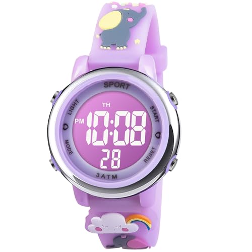 Vicloon Digitaluhr Kinder Uhren, wasserdichte Kinderuhr Digitale Uhr Kinder Armbanduhr Mädchen Digitaluhren Sports Outdoor Kinderuhren mit Wecker, Datum, Stoppuhr, LED-Lichter von Vicloon