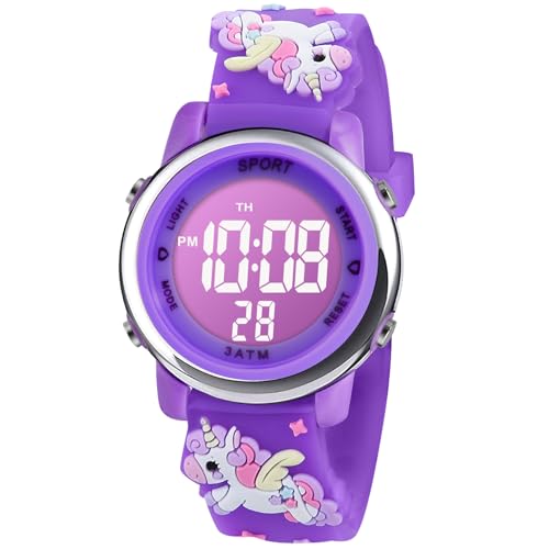Vicloon Digitaluhr Kinder Uhren, wasserdichte Kinderuhr Digitale Uhr Kinder Armbanduhr Mädchen Digitaluhren Sports Outdoor Kinderuhren mit Wecker, Datum, Stoppuhr, LED-Lichter von Vicloon
