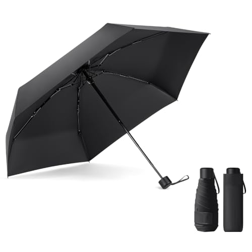 Vicloon Regenschirm, Mini Umbrella Leicht,Taschenschirm, faltender Visier-Sonnenschutz-Regenschirm Im Freien UV-faltender Regenschirm,klein,leicht & kompakt,190g von Vicloon