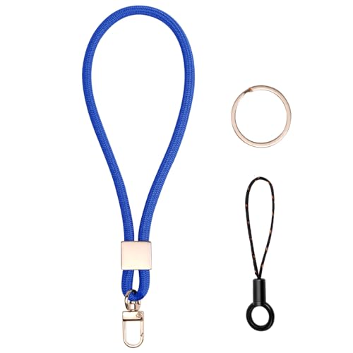 Vicloon Schlüsselband Kurz, Nylon Lanyards mit karabiner, Schlüsselbänder Umhängebänder mit Drehbarem Metallclip Abnehmbare Neck Lanyard Langes Handgelenk Paracord Schlüsselanhänger(Blau) von Vicloon