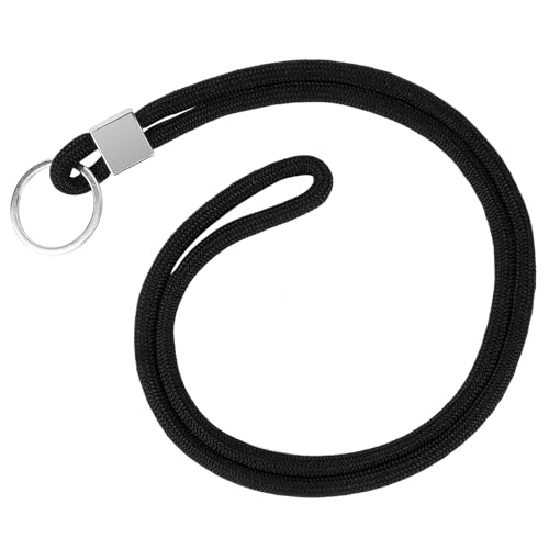 Vicloon Schlüsselband Lang, Nylon Lanyards mit karabiner, Schlüsselbänder Umhängebänder mit Drehbarem Metallclip Abnehmbare Neck Lanyard Langes Handgelenk Paracord Schlüsselanhänger（Schwarz） von Vicloon