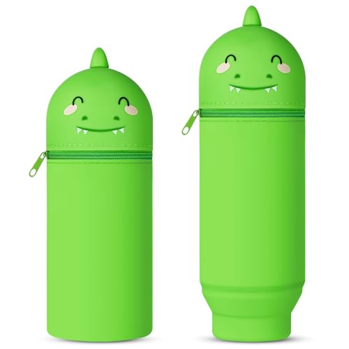 Vicloon Silikon Federmäppchen, Federtasche aus Weichem Silikon Federmappe, Teleskopisch Mäppchen Tiere Stifthalter, Pencil Case Schlampermäppchen Mädchen Junge Stiftemappe Wasserdichtes Silikontasche von Vicloon