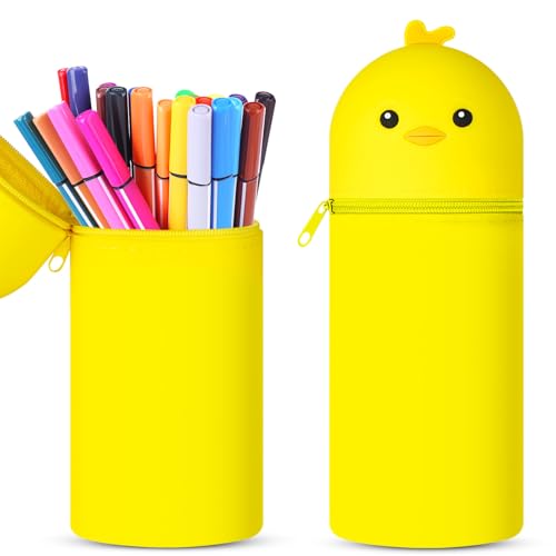 Vicloon Silikon Federmäppchen, Federtasche aus Weichem Silikon Federmappe, Teleskopisch Mäppchen Tiere Stifthalter, Pencil Case Schlampermäppchen Mädchen Junge Stiftemappe Wasserdichtes Silikontasche von Vicloon