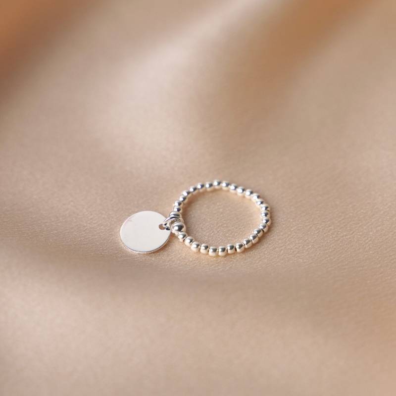 Damenring Aus 925Er Silber Mit Medaillenperlen/Verstellbarer Ring Runder Quastenring von VictoireCollection