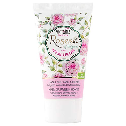 Victoria Beauty - Handcreme für sehr trockene und rissige Hände, Nagelcreme mit Rosenöl, Hyaluron Creme, optimale Handpflege und Nagelpflege (1 x 50 ml) von VICTORIA beauty