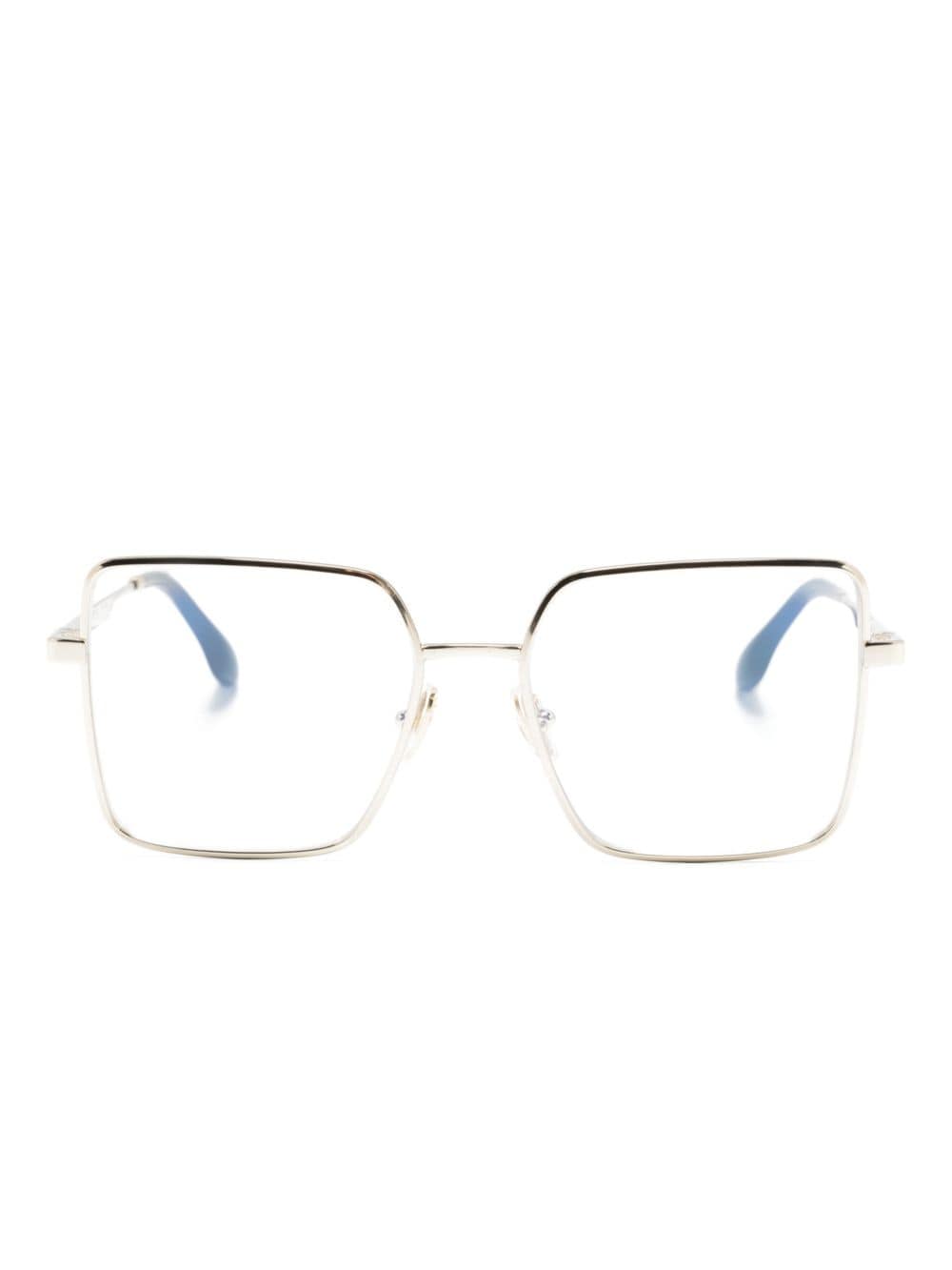 Victoria Beckham Eyewear Eckige Brille mit Logo-Gravur - Gold von Victoria Beckham Eyewear