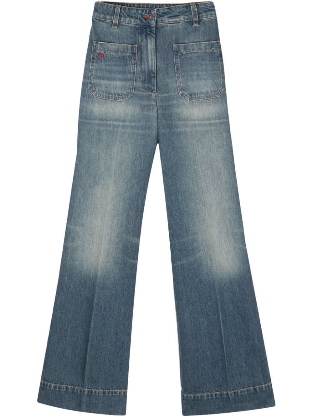 Victoria Beckham Jeans mit Logo-Stickerei - Blau von Victoria Beckham