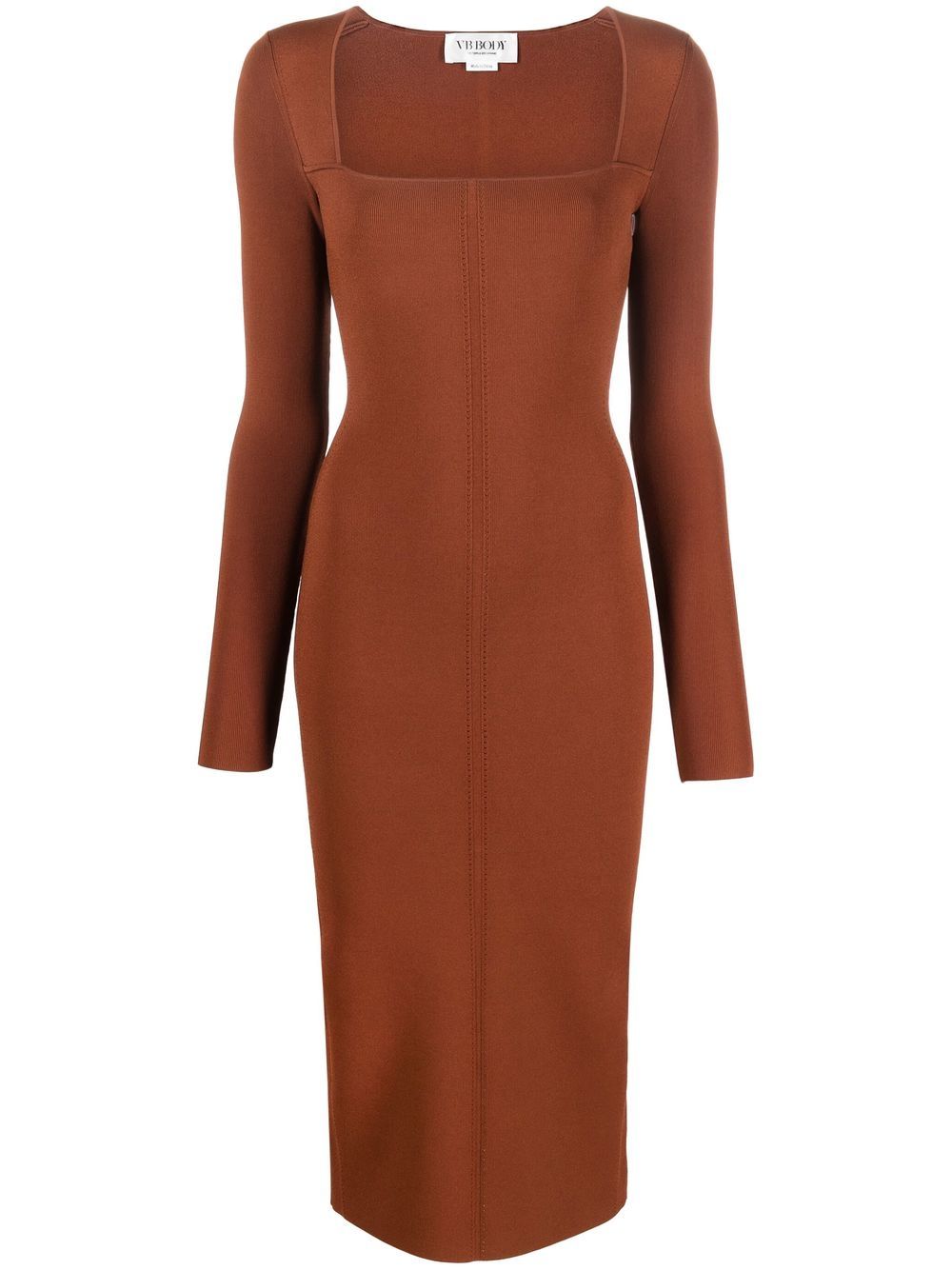 Victoria Beckham Kleid mit eckigem Ausschnitt - Braun von Victoria Beckham