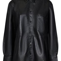 Victoria Beckham Schwarzes Ledershirt Für Damen von Victoria Beckham