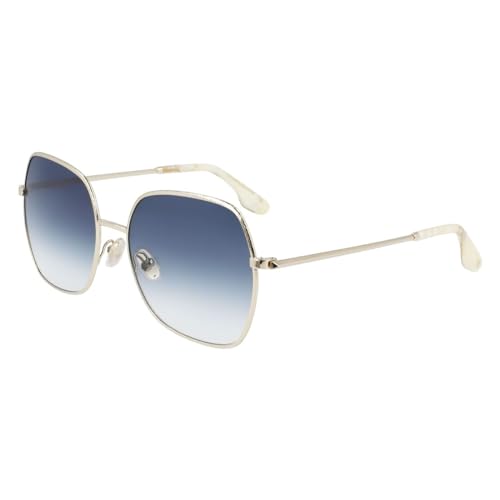 Victoria Beckham Unisex VB223S 46758 Sunglasses, 720 Gold Blue, 56 von Victoria Beckham