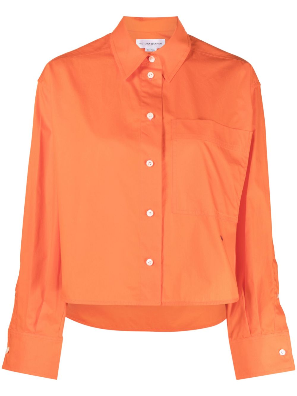 Victoria Beckham Cropped-Hemd mit kurzer Knopfleiste - Orange von Victoria Beckham