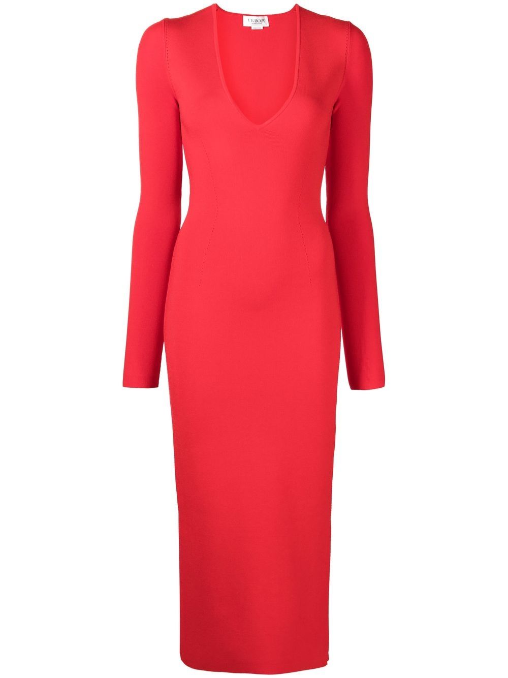 Victoria Beckham Midikleid mit tiefem V-Ausschnitt - Rot von Victoria Beckham