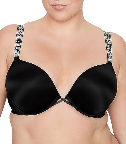 Victoria's Secret Damen Vrysxy Bmbshll Shinestrap Rcyld Micro_bl Push-Up-BH, Undurchsichtige, Schwarzer Glanz, 85C von Victoria's Secret