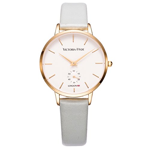 VICTORIA HYDE Damen Uhr Minimalist Armbanduhr Analog Quarz Schlicht Damenuhr mit Lederarmband von VICTORIA HYDE