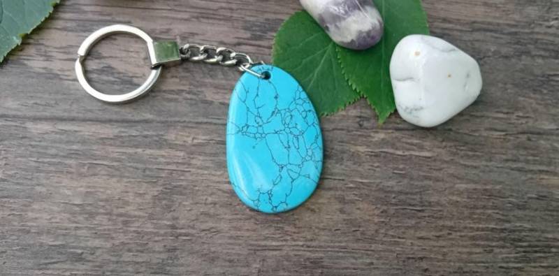 Türkis Howlith Anhänger Schlüsselanhänger - Ruhe, Kommunikation & Innerer Frieden, Kristall-Schlüsselring, Unisex Geschenk Türkis Howlith Anhänger Schlüsselanhänger - Ruhe, Kommunikation & Innerer Frieden, Kristall-Schlüsselring, Unisex Geschenk von VictoriaCrystalsArt