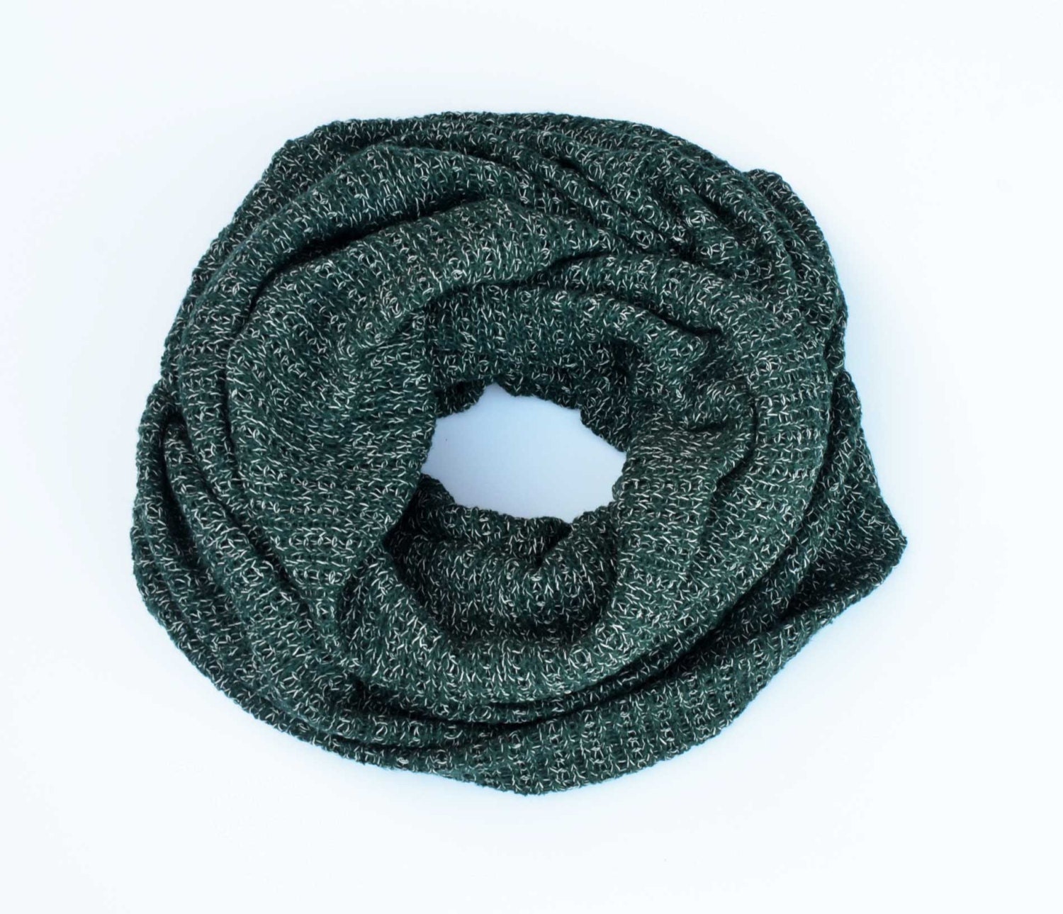 Herren Grün Stricken Infinity Schal, Grobstrick Acryl Cowl von VictoriaGraceClothes