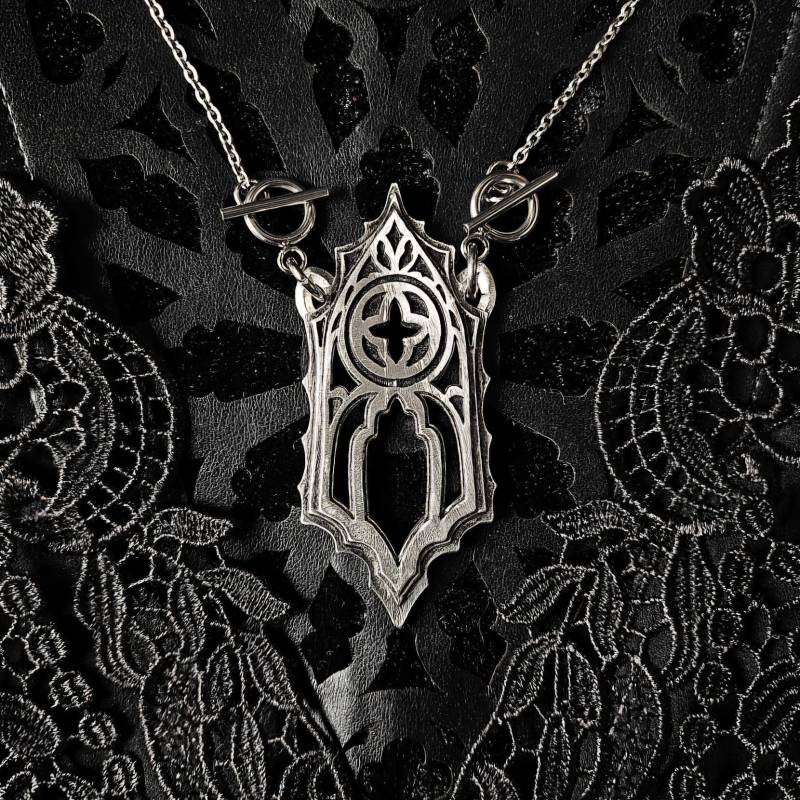 Gothic Mittelalterlichen Kathedrale Halskette Original Design Hand Gegossen Zinn Magisch Verstellbare Gothic Mittelalterlichen Kathedrale Halskette Original Design Hand Gegossen Zinn Magisch Verstellbare von VictoriaGriffinsong