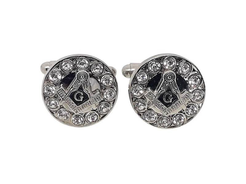 Freimaurer Manschettenknöpfe Blau Und Silber Strass Cl 06 von VictoriaRegalia