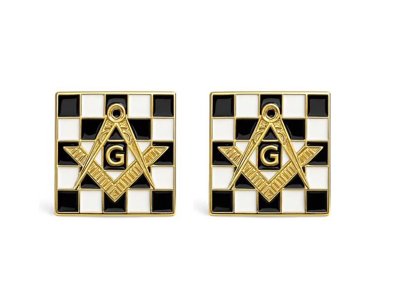 Karierter Masonic Teppich Mit Winkel, Zirkel & Manschettenknopf Cl 23 von VictoriaRegalia