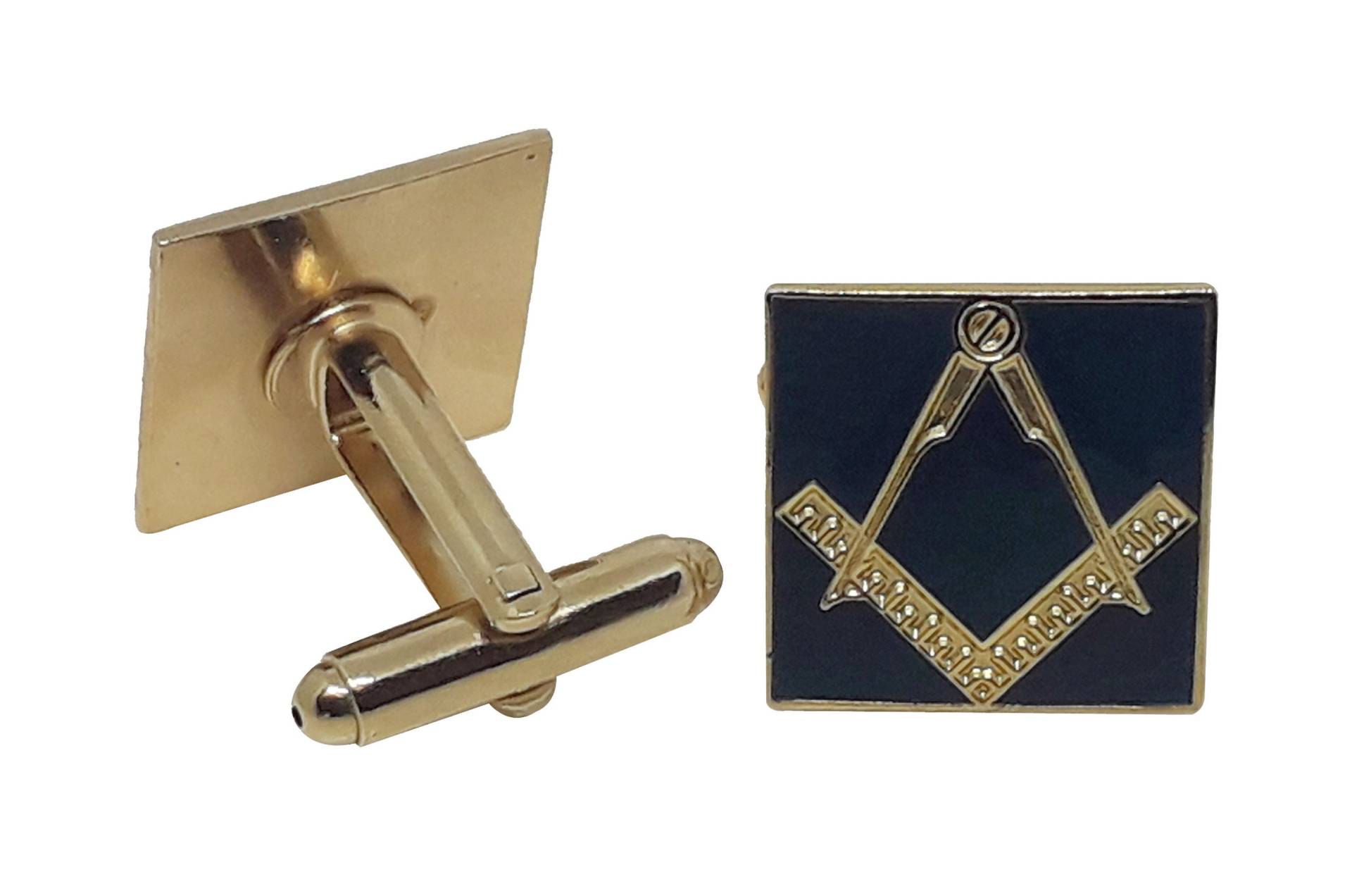 Navy Blau Und Gold Freimaurer Manschettenknopf Winkel & Zirkel von VictoriaRegalia
