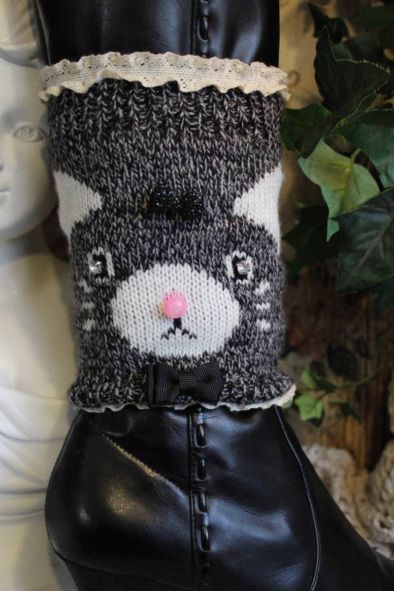 Damen Diamant Augen Boot Topper/ Fußwärmer - One Size von VictorianChics