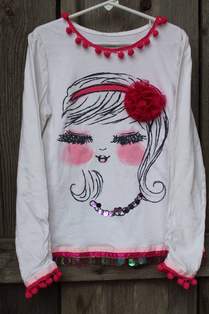 Mädchen Modisch Fabelhafte Weiß Baumwolle Langarm-Shirt-Größe L-10/12 von VictorianChics