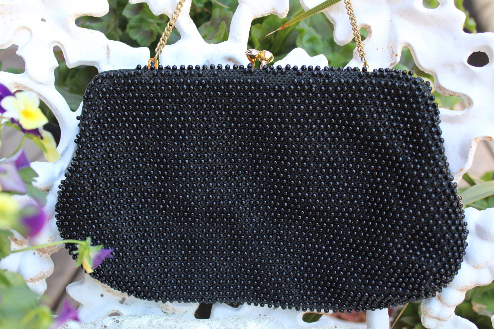 Vintage Schwarze Perlen Cocktail/Party Kostüm Geldbörse Clutch von VictorianChics