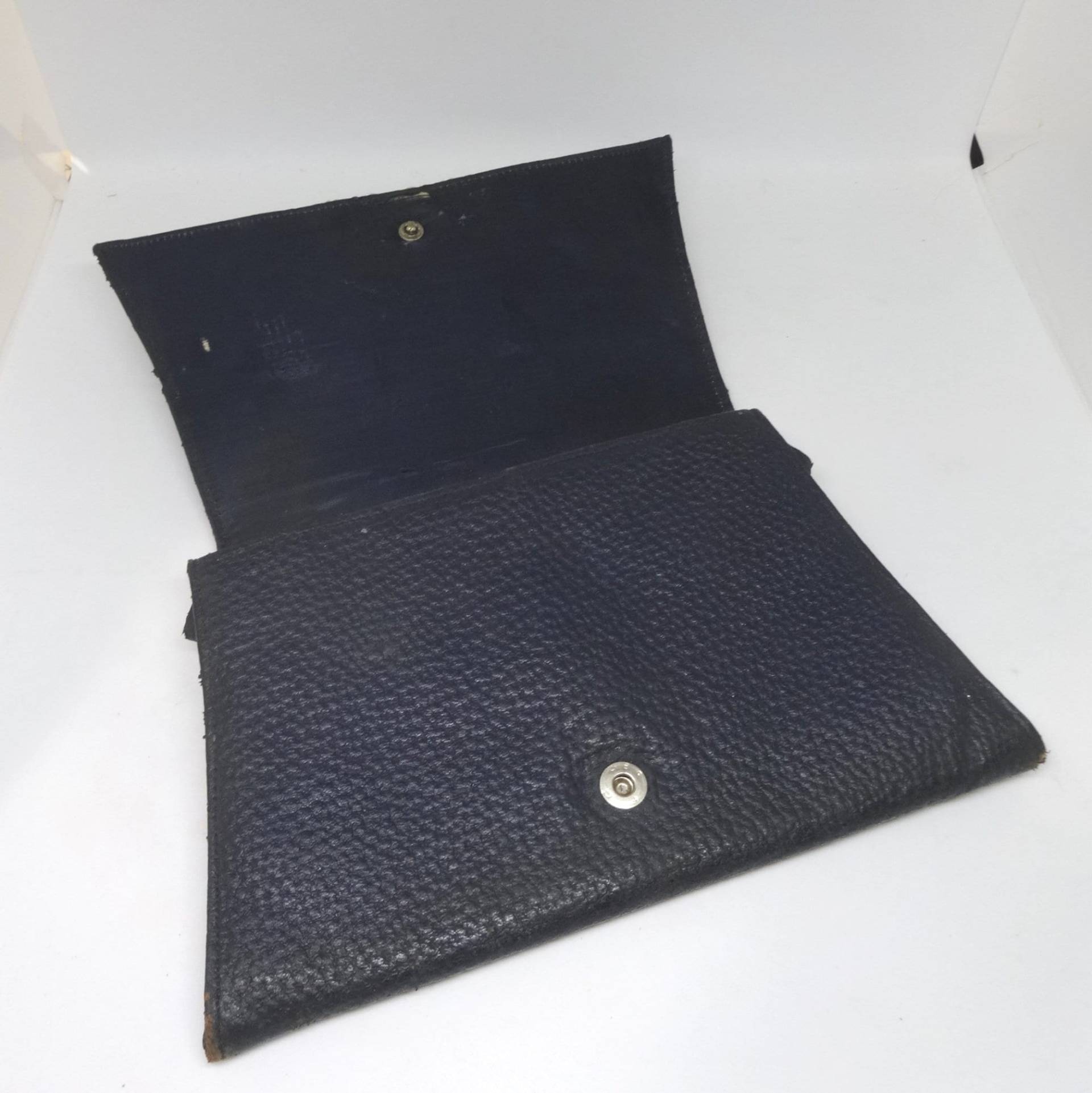 1940Er Jahre Navy Gürteltasche, 3 Innenbereiche Plus Reißverschlusstasche & Portemonnaie, Könnte Leder | ? Sein, Marineblaues Faille-Futter, Iiww von VictorianWardrobe