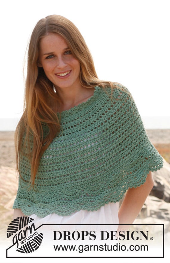 Ausgefallener Spitzenstich-Poncho Aus Baumwolle von VictoriannesCreation
