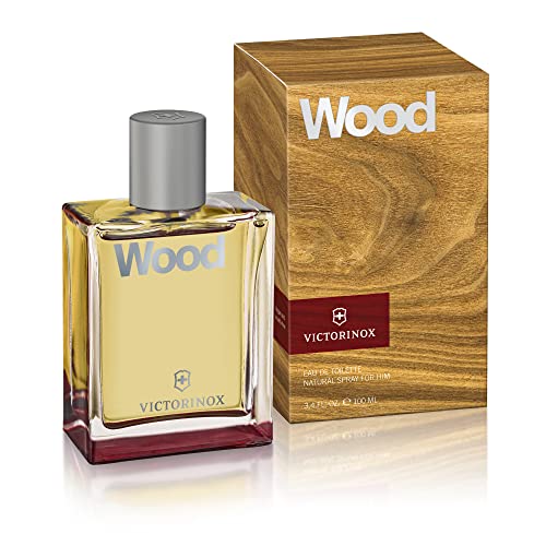 VICTORINOX Wood Eau de Toilette für Herren, Parfüm mit Zitrone, Nussbaumholz und Baummoos, holzig und fruchtig, 100 ml, V0001229 von Victorinox