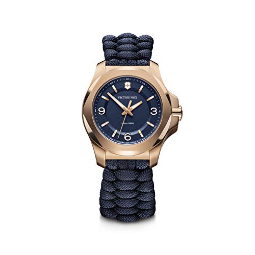 Victorinox Damen-Uhr I.N.O.X. V, Damen-Armbanduhr, analog, Quarz, Wasserdicht bis 100 m, Gehäuse-Ø 37 mm, Armband 18 mm, 73 g, Blau von Victorinox